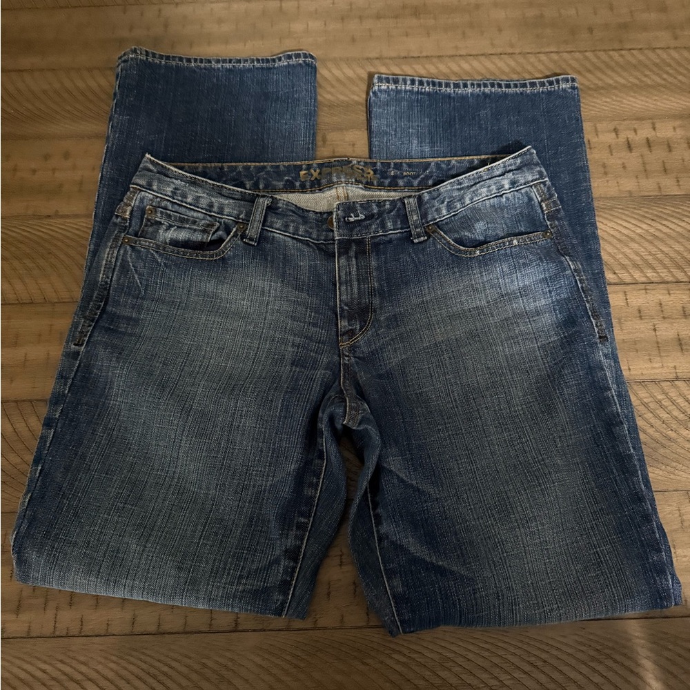 Express Blue Straight Jeans with Classic Styling